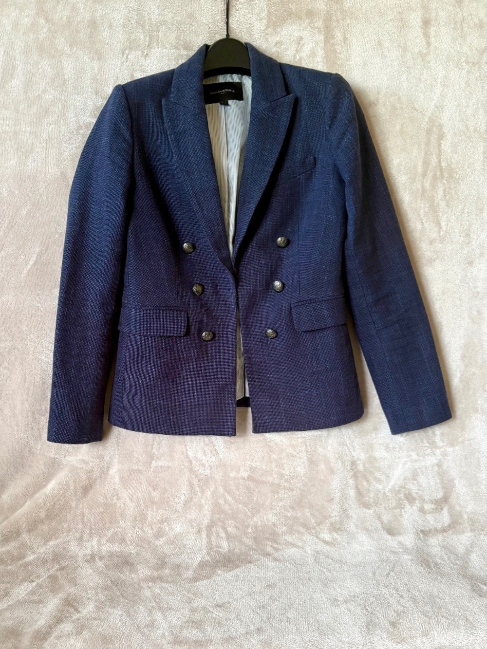 Banana Republic Indigo Blue Textured Woven Blazer Jacker Women’s Size 2